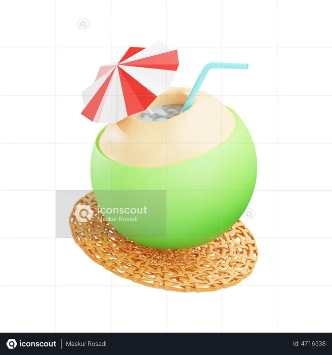 Bebida de coco  3D Icon