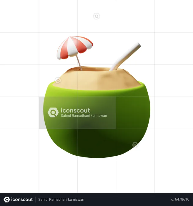 Bebida de coco  3D Icon