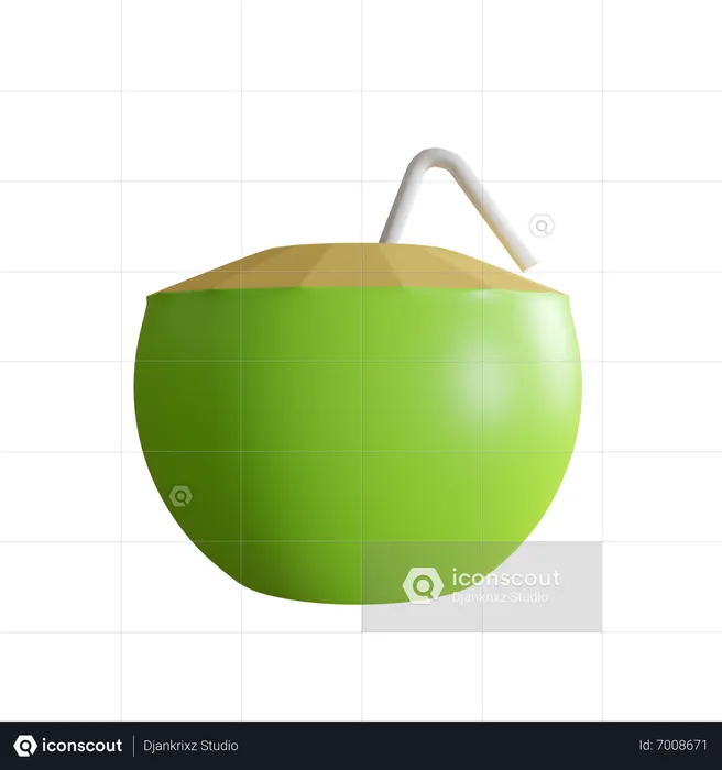 Bebida de coco  3D Icon