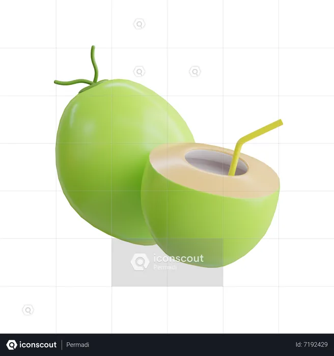 Bebida de coco  3D Icon