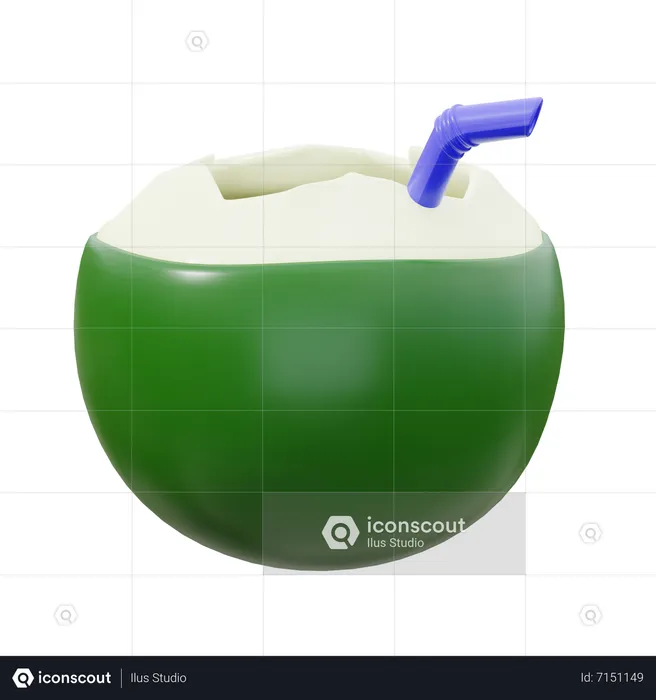 Bebida de coco  3D Icon