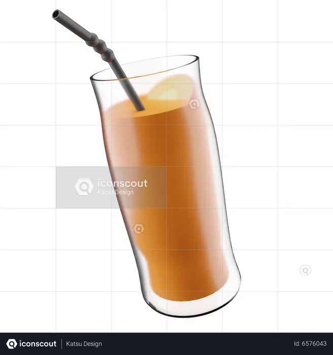 Bebida de naranja  3D Icon