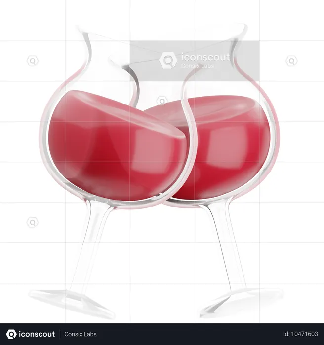 Bebidas de boda  3D Icon