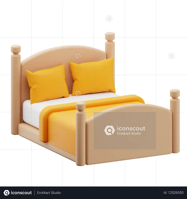 Bed  3D Icon