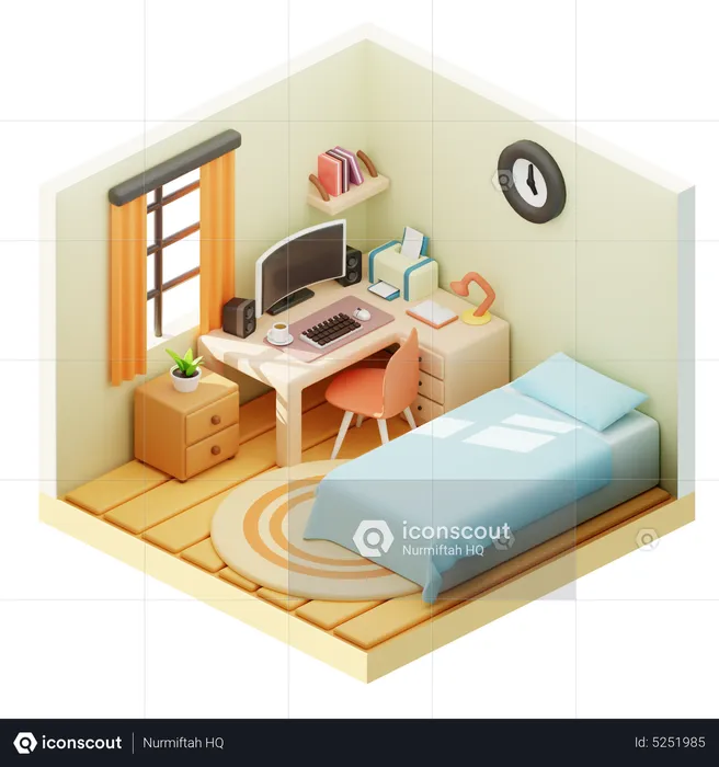 Bed Room  3D Icon