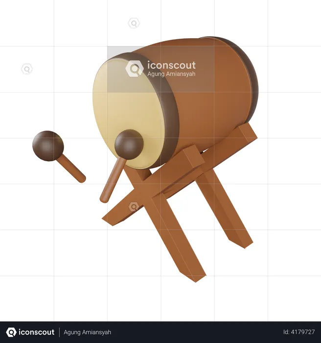 Bedug Drum  3D Illustration