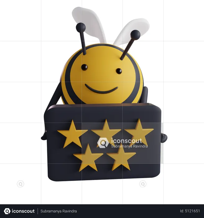 Bee With Review Board  3D Icon