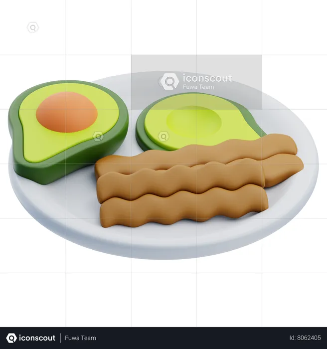 Beef Bacon And Avocado  3D Icon