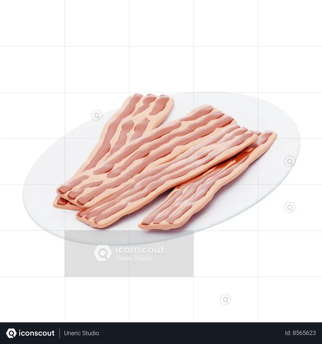 Beef Bacon Strips  3D Icon