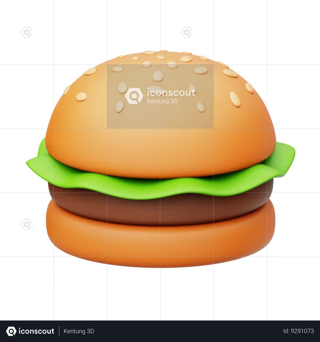 Beef Burger  3D Icon