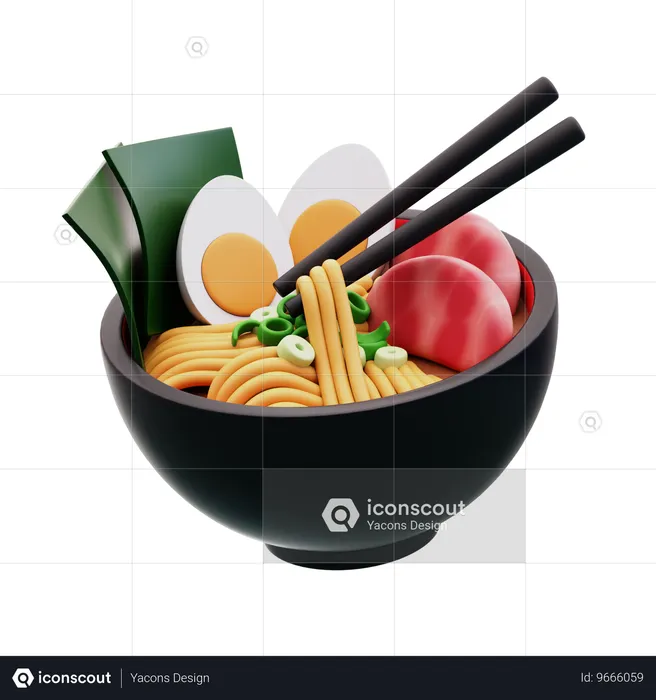 Beef Ramen With Chopstik  3D Icon