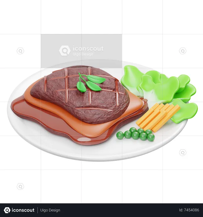 Beef Steak  3D Icon