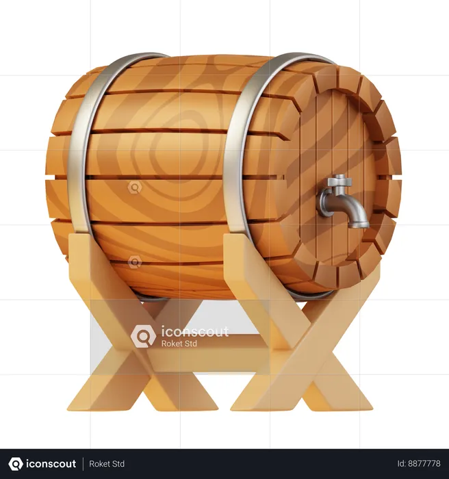 Beer Barrel  3D Icon