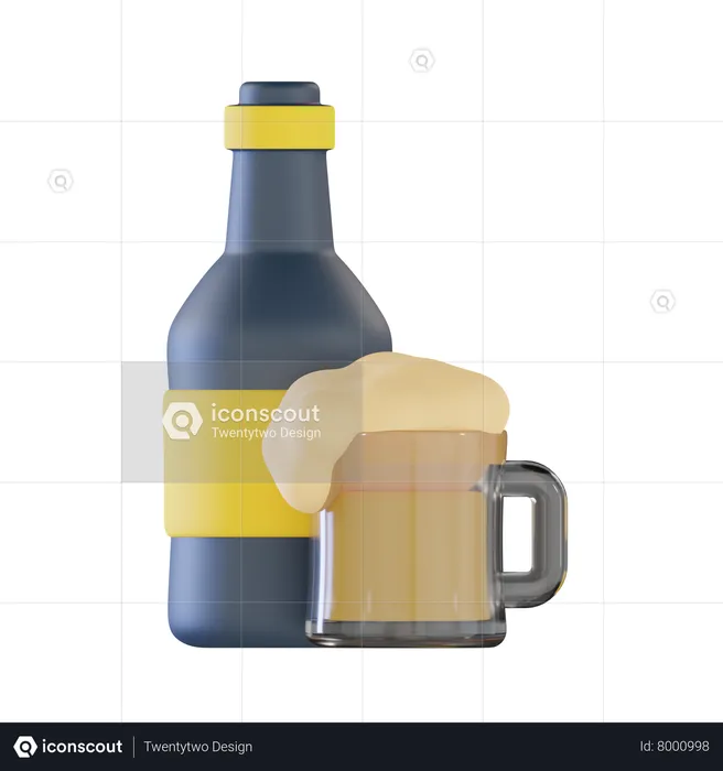 Beer Bottle  3D Icon