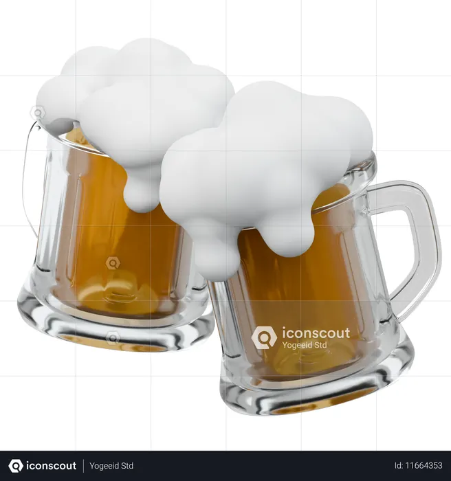 Beer Mugs  3D Icon