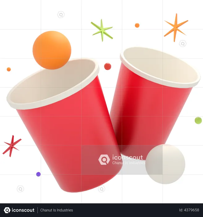 Beer Pong  3D Illustration