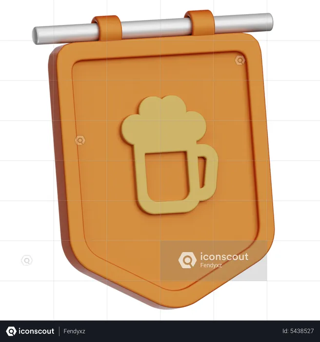 Beer Shop Board  3D Icon