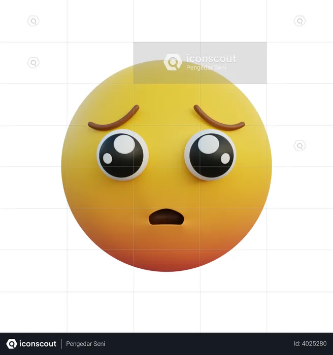 Begging face Emoji 3D Illustration