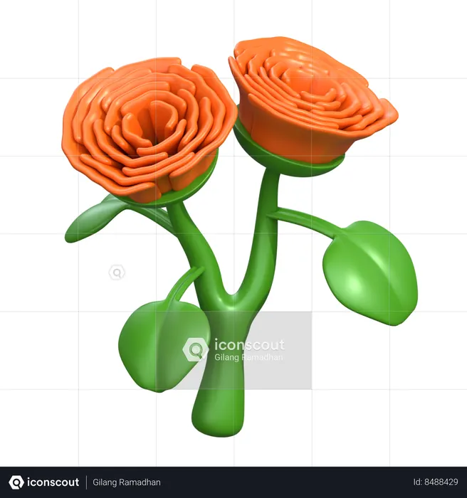Begonia Flower  3D Icon