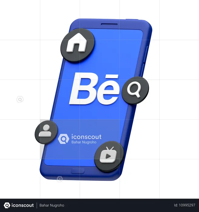 Behance auf dem Smartphone Logo 3D Icon