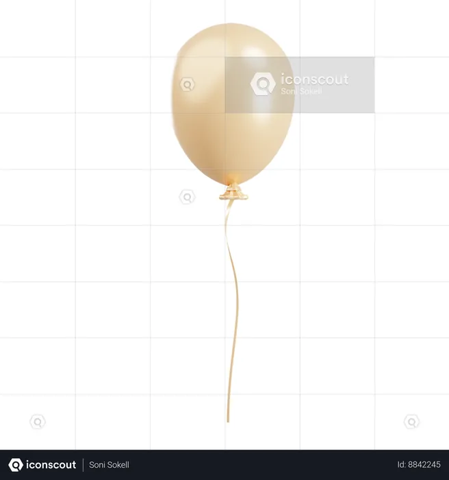 Beige Balloon  3D Icon