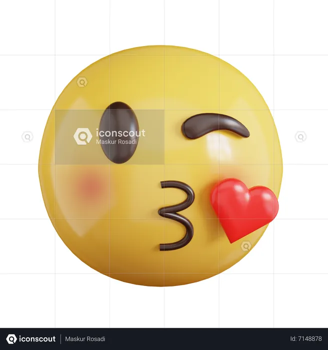 Beijando emoji Emoji 3D Icon
