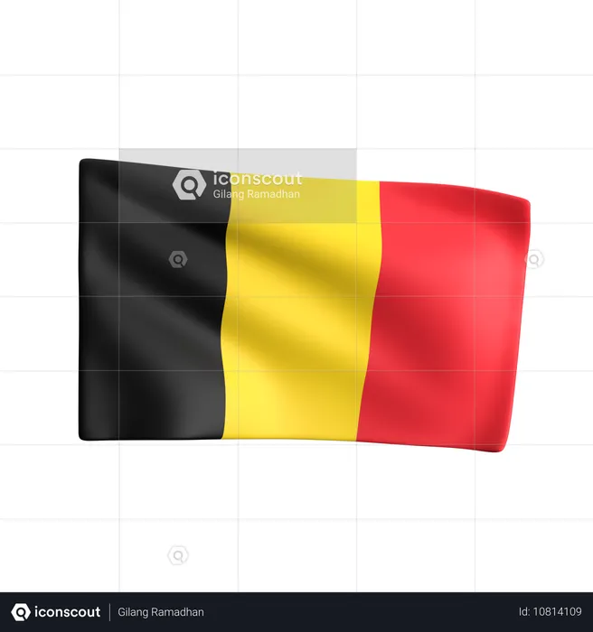 Belgien Flag 3D Icon