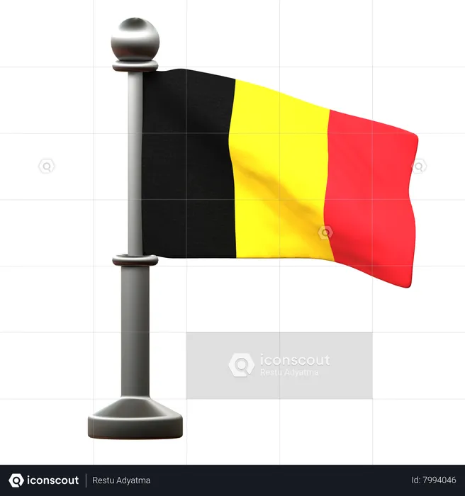 Belgium Flag Flag 3D Icon