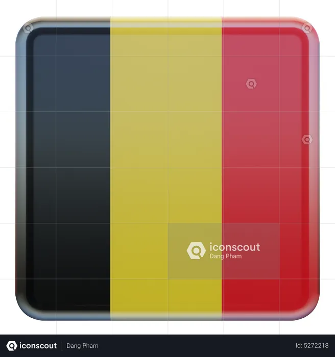 Belgium Square Flag Flag 3D Icon