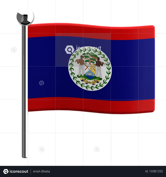 Belice Flag 3D Icon