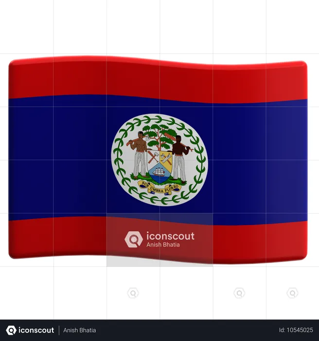 Belice Flag 3D Icon