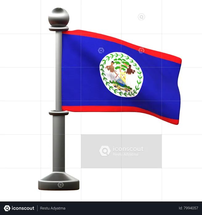 Belize Flag Flag 3D Icon