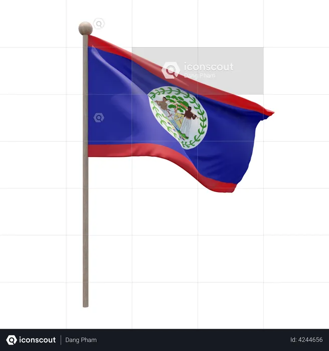 Mât de drapeau du Belize Flag 3D Flag