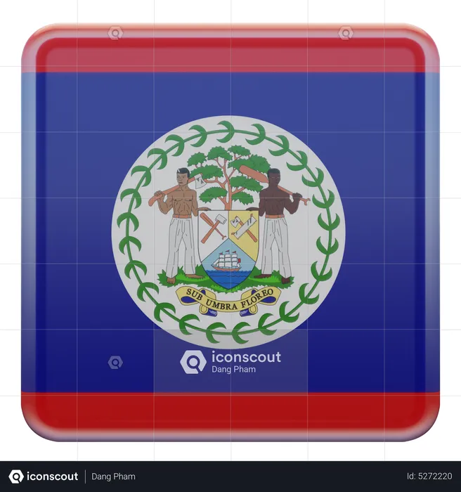 Belize Square Flag Flag 3D Icon