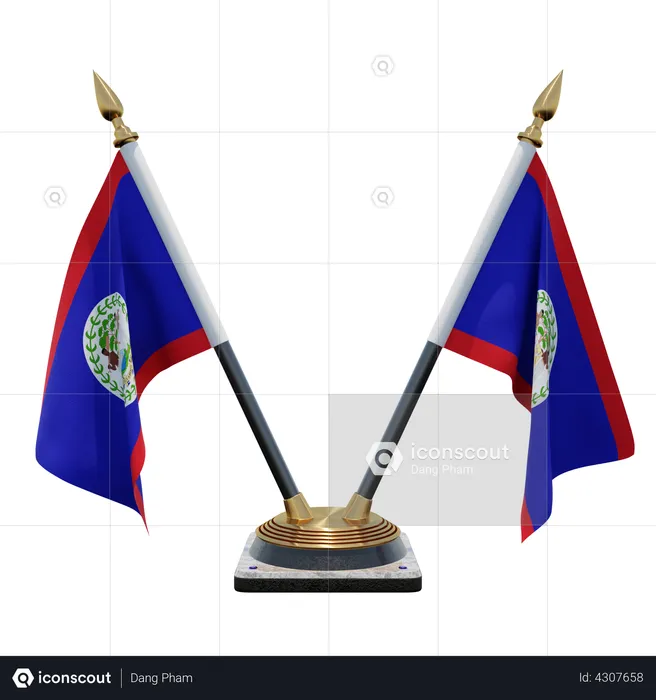 Belize suporte de bandeira de mesa dupla Flag 3D Flag