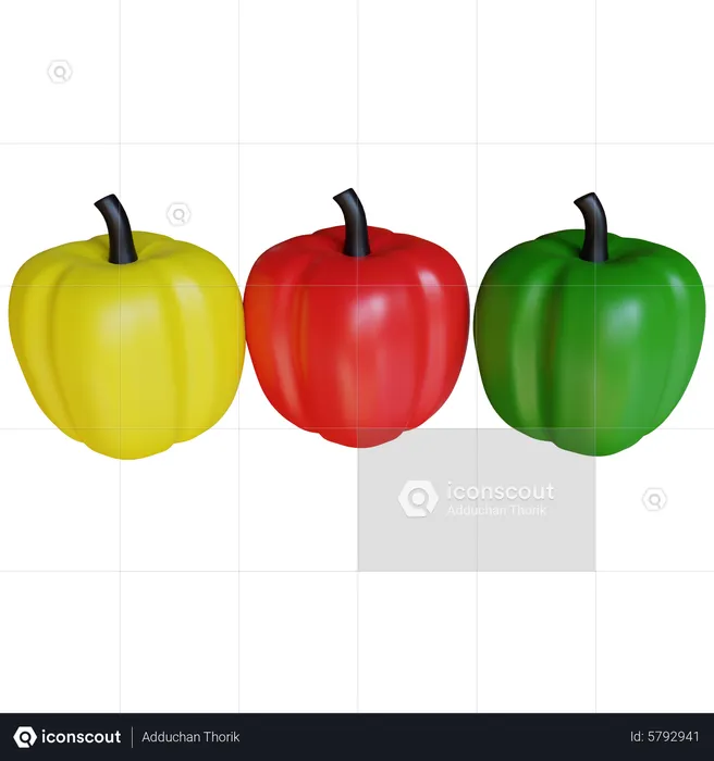 Bell Peppers  3D Icon