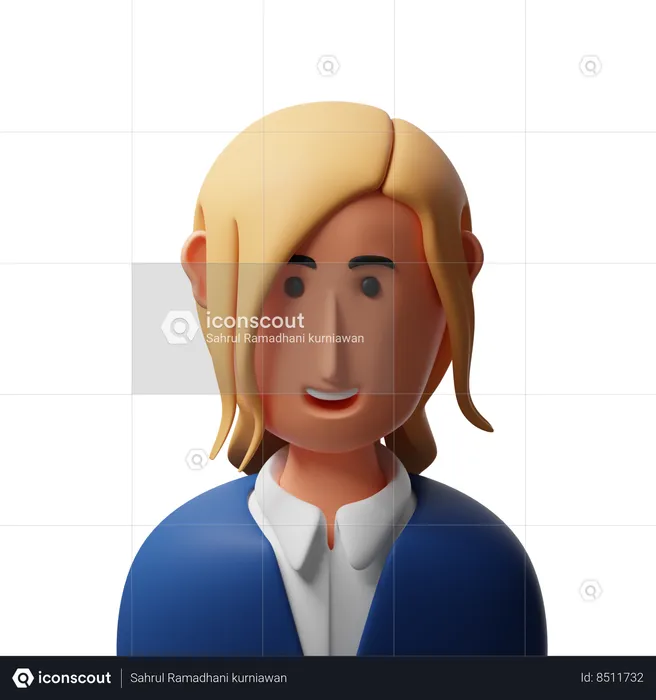 Avatar de belle femme d'affaires  3D Icon