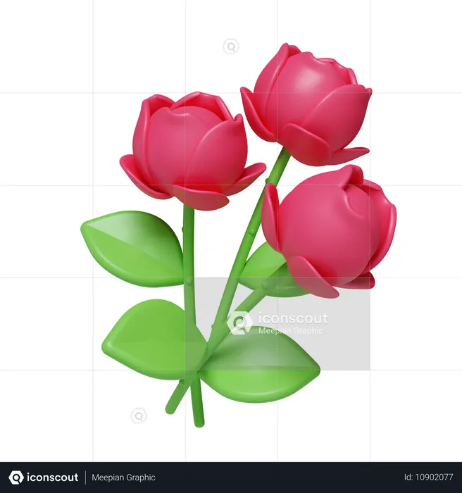 Belles roses  3D Icon