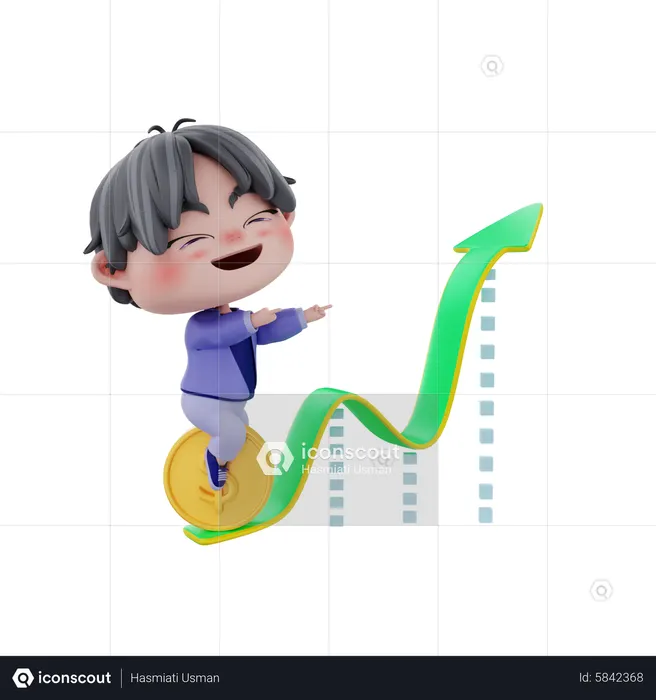 Bénéfice d'investissement  3D Icon