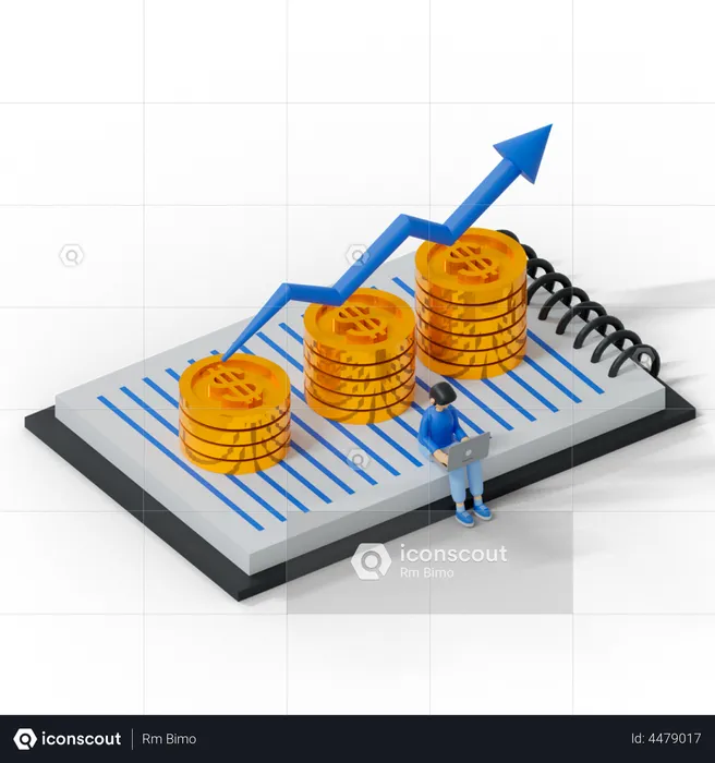 Beneficio empresarial  3D Illustration