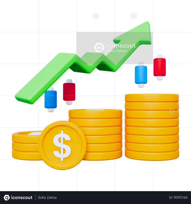 Beneficio financiero  3D Icon