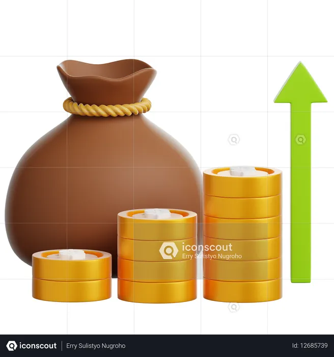 Beneficio financiero  3D Icon