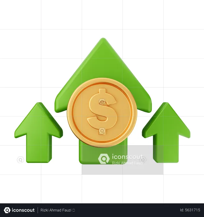 Beneficio financiero  3D Icon