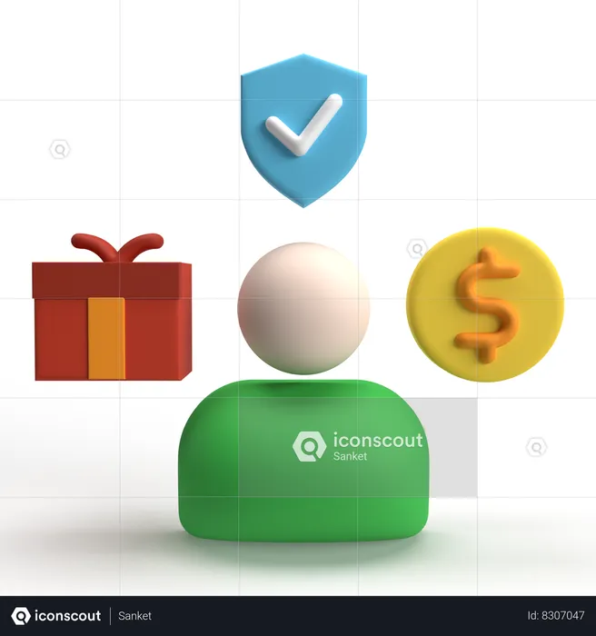 Benefício de empregado  3D Icon