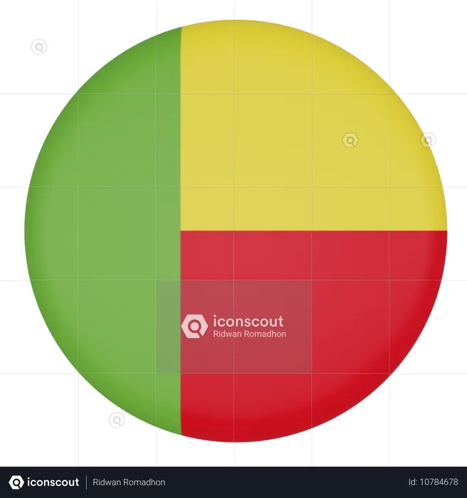 Benín Flag 3D Icon