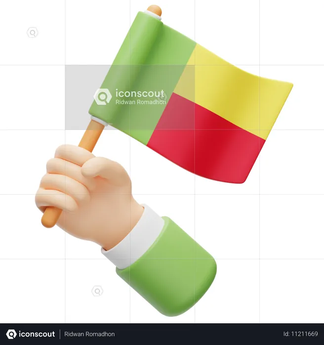 Benin Flag Flag 3D Icon