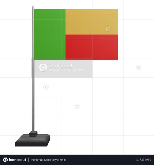 Benin Flag  3D Icon