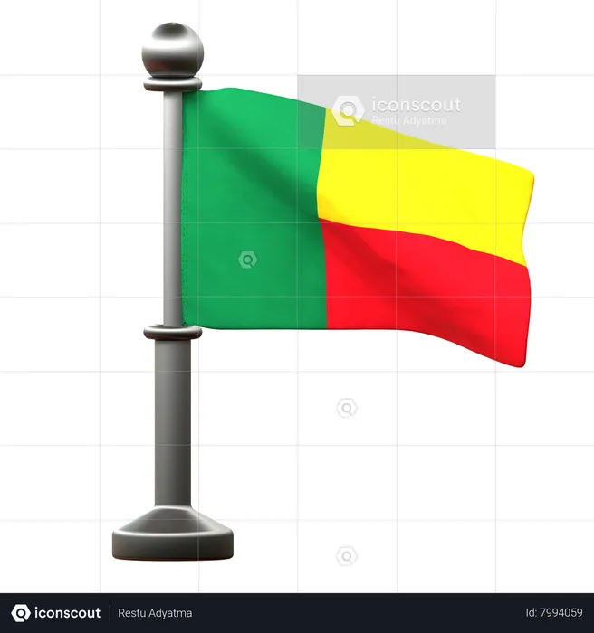 Benin Flag Flag 3D Icon