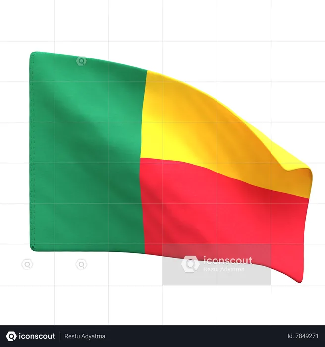 Benin Flag Flag 3D Icon
