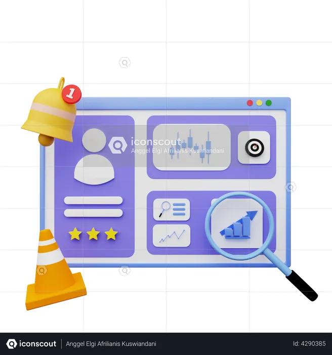 Benutzer-Dashboard  3D Illustration